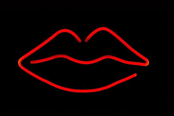 Man cave // Wall Light Neon Sign style //  LIPS  // Wall Art // by Atelier Article, Red