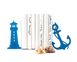 Metal Bookends "Lighthouse and anchor" sea theme nursery by Atelier Article, Blue