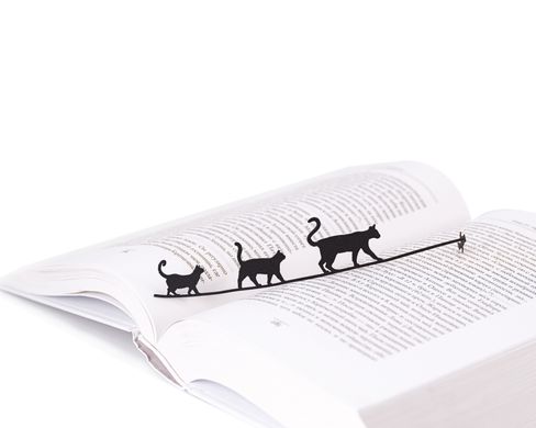 Metal bookmark Cats tightrope walkers by Atelier Article, Black