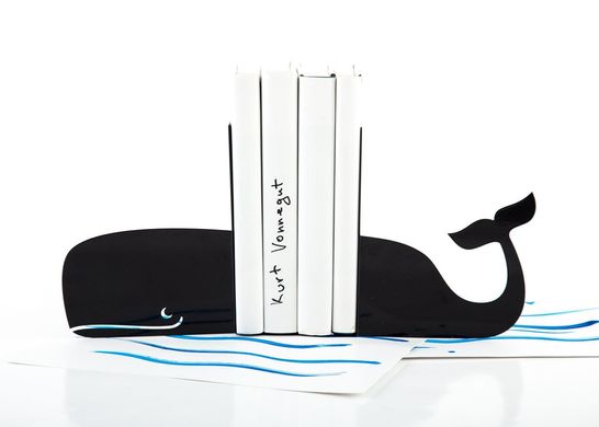 Metal Bookends "Whale" by Atelier Article, Black
