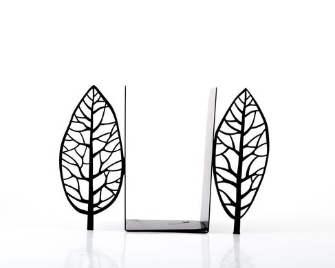 Metal bookends "Black leaves" by Atelier Article, Black