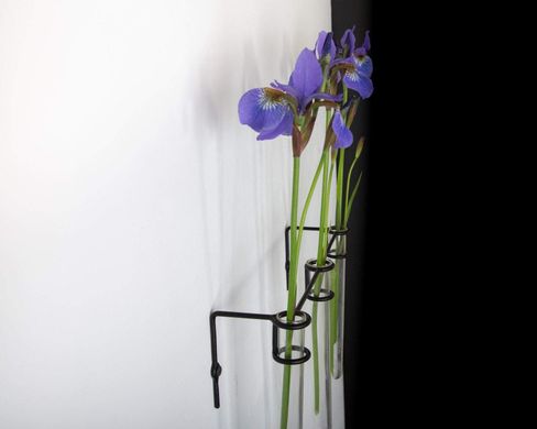 Metal wire Wall flower vase by Atelier Article, Black
