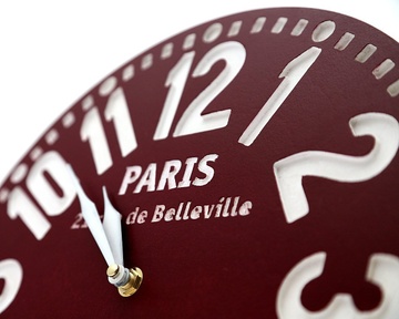 Wallclock Large handmade faux vintage clock // Paris burgundy // by Atelier Article, bordeaux