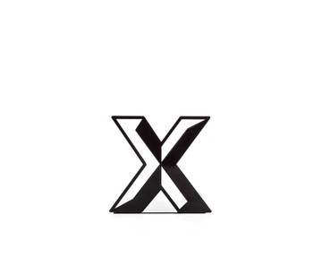 Metal bookend Alphabet Letter X by Atelier Article, Black