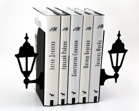 Metal Bookends "Old Lamp Posts" functional decor by Atelier Article, Black