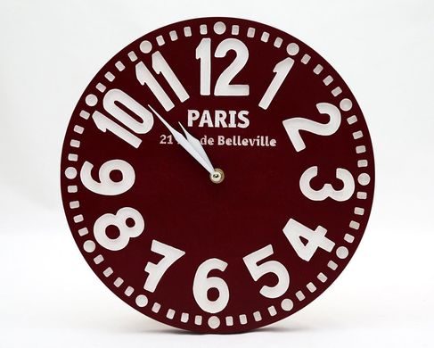 Wallclock Large handmade faux vintage clock // Paris burgundy // by Atelier Article, bordeaux