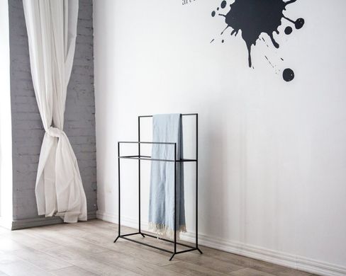 Minimalistic Black Metal Garment Rack // Hanger for Towels // Display for Blankets // by Atelier Article, Black