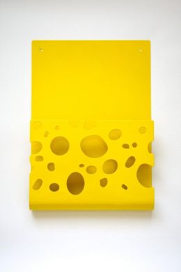 Wall Rack // shelf for magazines or books // Swiss Cheese // by Atelier Article, Yellow