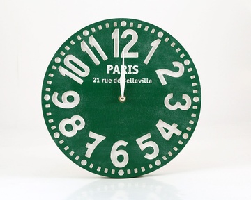 Wooden handmade wall clock "Paris" by Atelier Article, Green