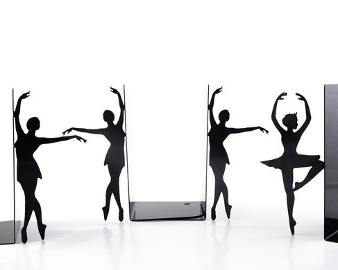 Metal Bookends "Ballerinas // Croisé " Ballet inspired functional decor by Atelier Article, Black