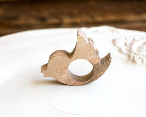 Handmade wooden Napkin Ring Birdie by Atelier Article. Set of 4