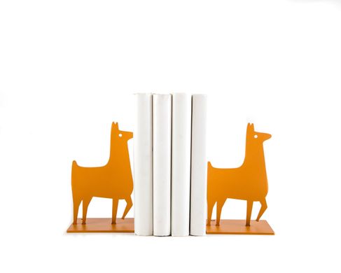 Metal Bookends «Lamas» by Atelier Article, Yellow