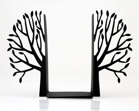 Metal Bookends «Spring Tree» functional home decor by Atelier Article, Black