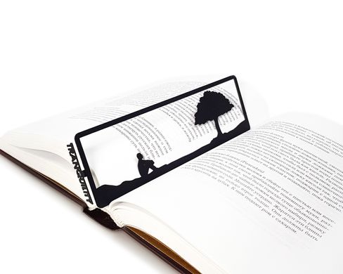 Black metal bookmark Tranquility by Atelier Article. Great gift idea for a teacher, a student, a librarian.