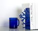 Unique Metal Sea themed Bookends «Corals» Dark Blue edition by Atelier Article, Navy