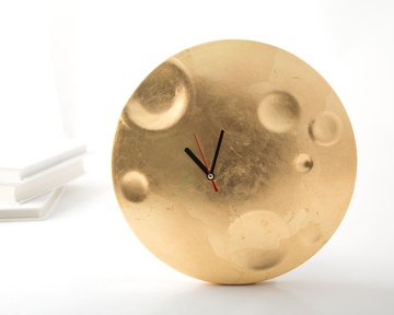 Wall Clock «Golden Moon» Handmade by Atelier Article, Golden
