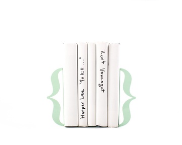 Unique design metal bookends «Brackets» mint edition by Atelier Article, Green