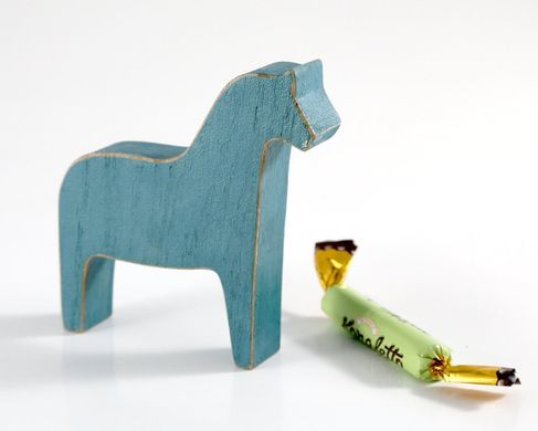 Scandinavian Dala horse // rustic blue // by Atelier Article, Blue