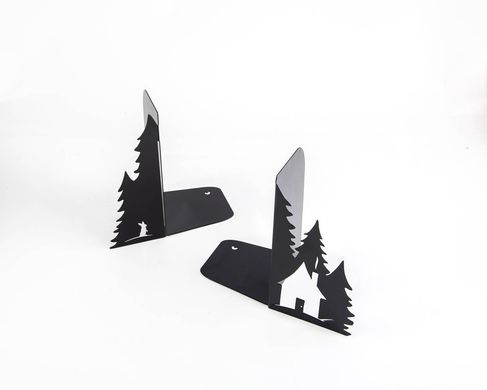 Metal bookends "A Hut in the woods" Nursery perfect functional decor by Atelier Article, Black