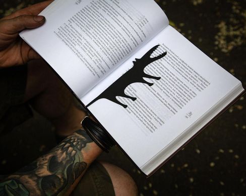 Unique bookmark Hungry Wolf // Free shipping worldwide, Black