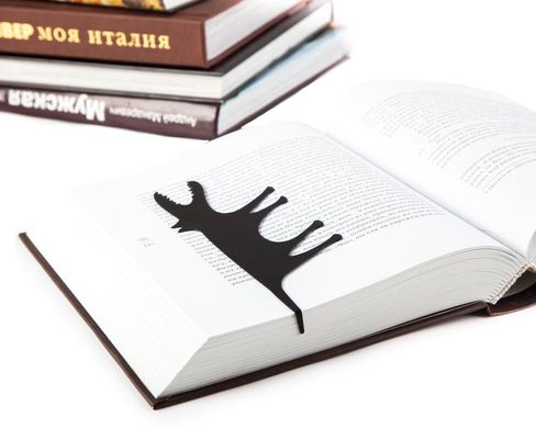 Unique bookmark Hungry Wolf // Free shipping worldwide, Black