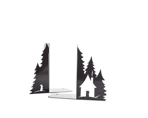 Metal bookends "A Hut in the woods" Nursery perfect functional decor by Atelier Article, Black