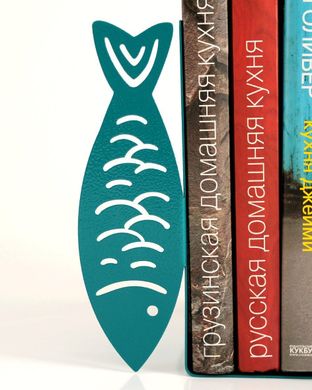 Unique metal kitchen Bookends «Fish» by Atelier Article, Blue