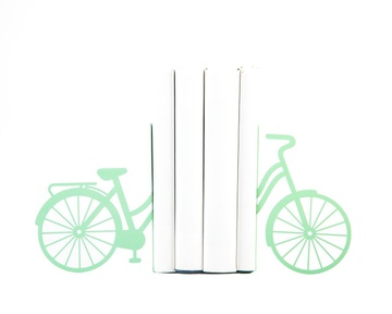 Unique Metal Bookends «My Mint Bike» by Atelier Article, Green