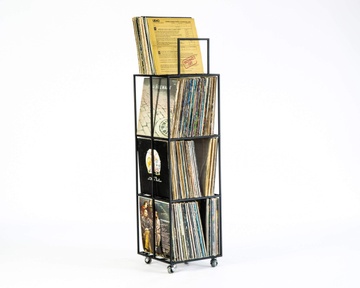 LP storage // 4 deck Album Сrate Сart // container holds over 280 LP records // free shipping, Black
