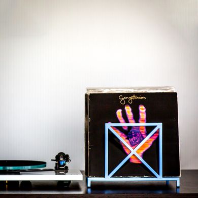Desktop LP record stand, Blue