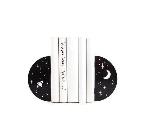 Metal Bookends "Night Sky" functional decor by Atelier Article, Black