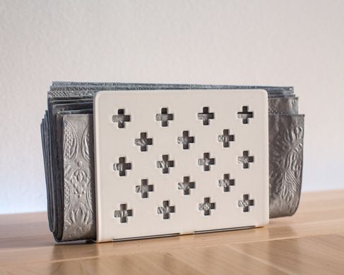 Minimalist napkin holder White Crosses by Atelier Article