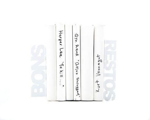 Metal Kitchen bookends «Bons Restos» (Good eats in French) by Atelier Article, White