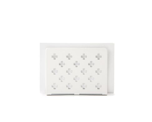 Scandi style metal napkin holder White Crosses by Atelier Article