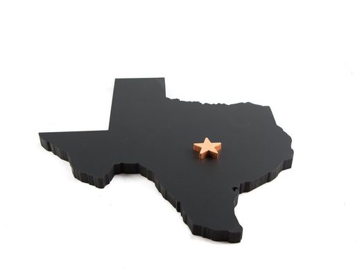 Wall art // Texas state with a copper star // by Atelier Article, Assorted