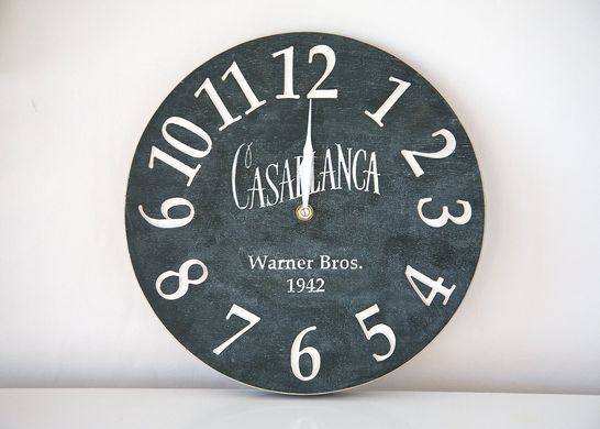 Wall clock // Casablanca // pseudo vintage birch clock hand painted by Atelier Article, Black