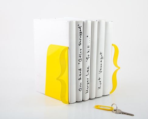 Unique design bookends «Brackets (curly braces)» yellow edition by Atelier Article, Yellow