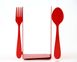 Kitchen Bookends for Cookbooks "Fork and Spoon" by Atelier Article, Red