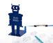 One Metal Bookend for kids room "Robot" by Atelier Article, Navy