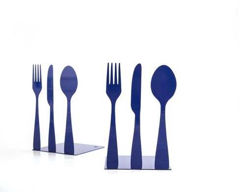 Metal Kitchen bookends "Silverware" by Atelier Article, Navy