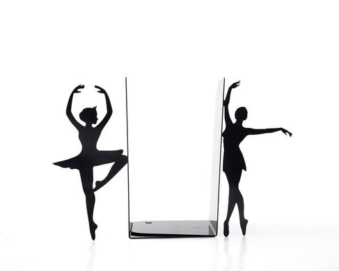 Metal Bookends "Ballerinas // Passé simple" Ballet inspired functional decor, Black