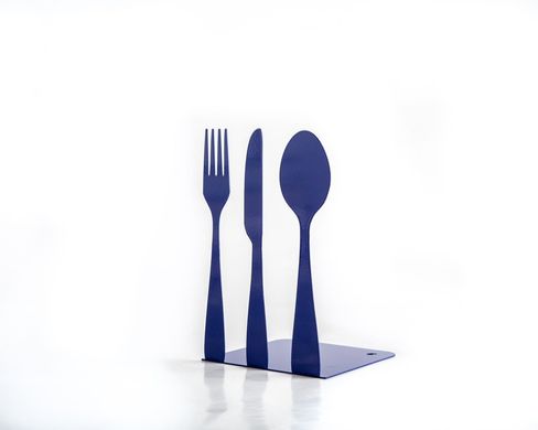 Metal Kitchen bookends "Silverware" by Atelier Article, Navy