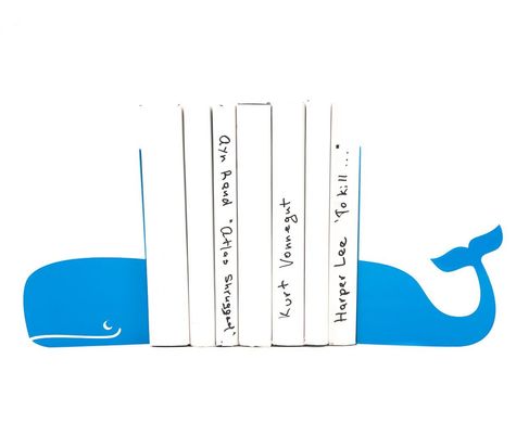 Artistic Bookends «Whale» light blue color by Atelier Article