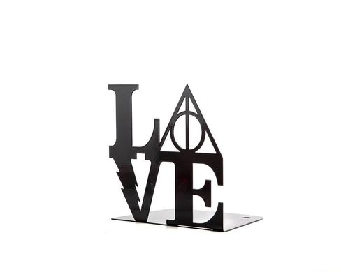 One metal bookend Harry Potter Love // Book holder for beloved classic tale, loved by all ages // FREE SHIPPING, Black