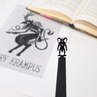 Metal Bookmark Krampus (small)., Black