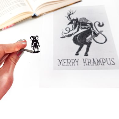 Metal Bookmark Krampus (small)., Black