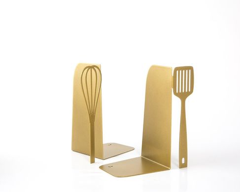 Unique Bookends «Spatula & Whisk» for your kitchen by Atelier Article, Golden