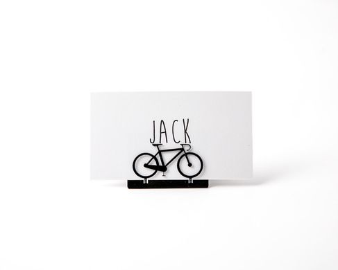 Bicycle Metal Place card holder for your wedding or any theme party, Black