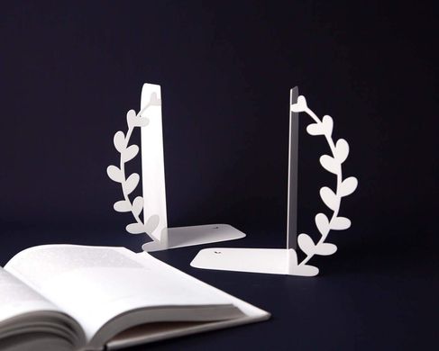 Metal bookends «White Wreath» by Atelier Article, White