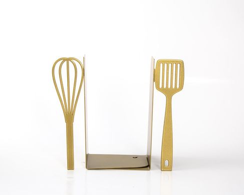 Unique Bookends «Spatula & Whisk» for your kitchen by Atelier Article, Golden